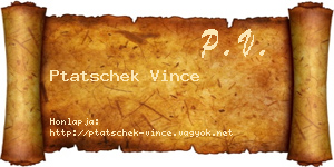 Ptatschek Vince névjegykártya